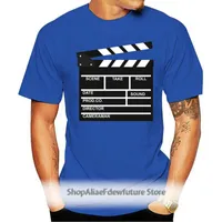 T-shirts Roliga män Clapperboard Director Videosbild Grå TV Film Clapper Board Film Slate Cut Kläder Bomull 2021 Fashion T Shirt