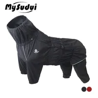 MySudui Su Geçirmez Köpek Ceket Ceket Yağmurluk Yansıtıcı Için Orta Büyük S Açık Kış Sıcak Pet Giysi Büyük Tulum 220125