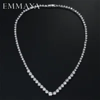 Emmaya AAA Zircons Impresionantes collares de cristal CZ redonda y lujosa joyería de fiesta de novia para la boda 220214