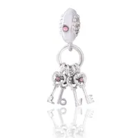 Se adapta a las pulseras Pandora 20pcs Locker Key cuelga los encantos de plata Bead Charm Beads for Wholesale DIY European Sterling Newlyace Jewelry 2182 Q2
