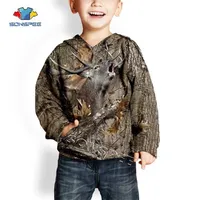 Sonspee criança pulôver moletom moletom top cervos caça 3d camuflagem moda crianças hoodie casual streetwear meninos roupas bebê 211110