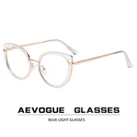 Solglasögon Aevogue Anti-Blue Glasses Datorspegel Metall Retro Frame Fashion Cat Eye AE1035