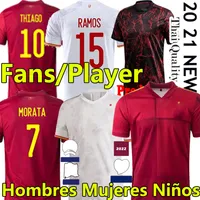 2021 Espana Fussball Jerseys Rodrigo Torres Spanien Fans Spielerversion Fussball Hemden Morata Ramos Thiago Insta Männer Frauen Kinder Kit Polo Training Camisetas de Futbol
