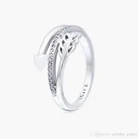 Kvinnors 925 Sterling Silver Wedding Rings Cubic Zirconia Diamonds för Pandora Style Wrap-Around Arrow Ring SetSwith Original Ladies Present med Original Box