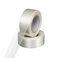 強化されたガラス繊維の包装テープ片面縞模様の透明な引張耐摩耗性箱シール繊維接着テープ
