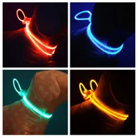 Dog Collars & Leashes 1PCS Creative Pet Collar Night Safety LED Light-up Flashing Glow In The Dark Pets Products Random Color