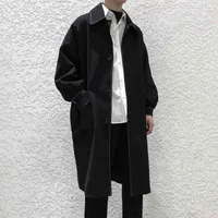 Men's Trench Coats Male sweat jacket with long sleeves, simple casual black spring fashion buttons, XEZU