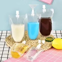 Water Bottles Clear Stand-up Plastic Drink Packaging Bag Spout Pouch for Beverage Liquid Juice Milk Coffee 200-500ml