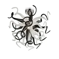 Hand Blown Glass Chandelier Ceiling Lamp LED Pendant Lights Cute Small White Black Colored Custom Chandeliers Light 20 or 24 Inches