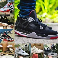 Air Jordan 4 retro jordans  Nike 2021 vela 4 zapatos de baloncesto para hombre 4s créutito crema profundo océano neón paquete metálico Cactus Jack Blanco Cemento 4S