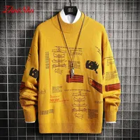 Men's Sweaters ZHUISHU Autumn And Winter Round Neck Pullover Sweater Knit Youth Long-sleeved Printing Fashion Casual