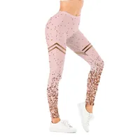 Leggings féminins Zohra Imprimer pour Fitness Femmes Collants roses Collants Rose Gym Sport Pantalon Mujer