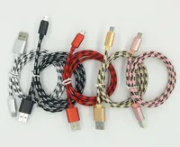 Type C Nylon Braided Micro USB Data Cables Charging Durable Quick Charger Cord 1M for Android V8 Smart Phone Samsung s10 s21 xiaomi oppo