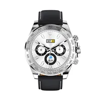 AW13 Lederen band Smart Watch IP68 Waterdichte Business Polsband Armband High-End Luxe Universele Mannen Dames Smartwatch