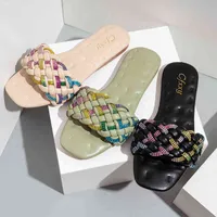 Las zapatillas de tejido de las mujeres zapatillas planas Sho Fashion Fancy Diamond Soft Sole Bordado Office Office