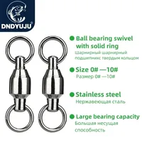 DNDYUJU 50 100pcs Heavy Duty Ball Bearing Fishing Connector Rolling Swivel Stainless Steel Solid Ring Accessories 220124
