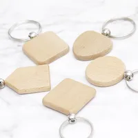 Kimter Blank Wood Keyring di alta qualità rotonda cuore quadrato in legno keychain gioielli moda keyfob pendente per gli uomini donne gratis DHL P197fa