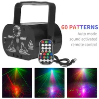 Strings Projector Lights 60 Patterns Garden Portable USB Charging Beautiful Xmas Animated Projection Lamp Landscape Party Birthday