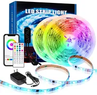 2022 Smart RGBIC LED Strip Lights 16.4FT 32.8FT Bluetooth App Control Remote Music Sync Color Changing for Sovrum Kitchen Hem Dekoration Jul