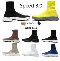 Kutusu 2021 Üst Hız 3.0 Koşucu Çorap Ayakkabı Erkekler Bayan BB Tasarımcı Siyah Beyaz Sarı Paris Sneakers Mens Yemianbu