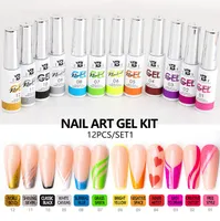 Factory wholesale 12 colors Paint Nail Gel Set kit Long Lasting Easy Painting UV Gel Art Gel Nail Polish Kit