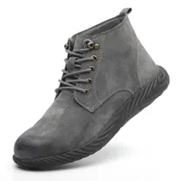 야외 비 브랜드 남성 여성 안전 신발 하이 로우 탑 회색 노란색 스무어 방지 돼지 고기 스킨 전기 용접기 젤리 용접 보안 신발 36-45