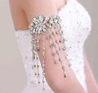 Bridal Long Tassel Bracelet Hand Chain Crystal Armband Jewelry Arm Chain Wedding Dress Accessories Statement Bracelet 220117