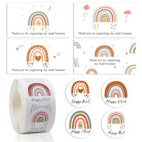 Tebrik Kartları Rainbow Teşekkür Kartı Küçük İşletmeni Desteklemek için Mutlu Posta Sticker Etiketleri Doğum Günleri Noel Hediyesi Dekor