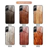 Деревянные зерновые стекла Чехлы для телефона для iPhone 12 11 PRO PROMAX X XS MAX 7 8 плюс Samsung S21 S20 NOTE20 NOTE10