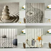 Çöl Taş Duş Perdesi Yaratıcı Modelleme Desen Banyo Perdeleri Su Geçirmez Polyester Kumaş Banyo Ekran Ev Dekorasyon 210609