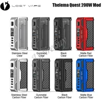 Kayıp Vape Thelema Quest 200W Modu Dual 18650 Tarafından Powered Pil 0.96 inç Ekran Ekran 2.0 Çip ile Tip-C Şarj Lostvape E-sigara Otantik
