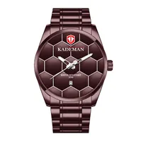 KADEMAN Brand High Definition Luminous Mens Watch Quartz Kalender horloges Leisure eenvoudige voetbaltextuur roestvrijstalen band polshorloges