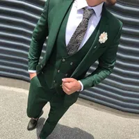 Herenpakken Blazers Tailor Made Light Pink Green Blue Man Homme Revers Montage Fijne Tux Bruidegom Pak Mannen Blazer Three Pieces Terno Masculino