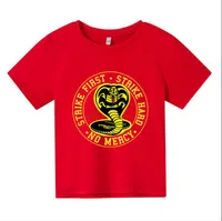 새로운 코브라 카이 티셔츠 소년과 소녀 여름 코튼 탑 티셔츠 인쇄 티셔츠 키즈 티셔츠 옴므 패션 대형 셔츠 아기 옷