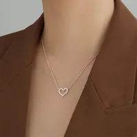 Infinity Love Heart Anhänger Anhänger Halsketten 925 Sterling Silber Choker Aussage Halskette Frauen 925 Schmuck Nein Kette 1233 T2