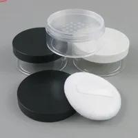 12st 50g Portable Plast Tom Lös pulverlåda Makeup Jar Container Travel Puff Sifter Kosmetiska Casegoods Antal