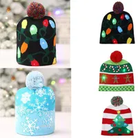 Kids Adults LED Light Christmas Men Tree Snowflake Hat Colorful Lamps Luminous Xmas Gifts Cap1