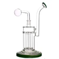 Big size glass bong Hookahs recycler smoking Pipe ice catcher classical Hookah with four matrix Arms Tree Perc with 90 degree oil bowl
