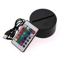 2021 3D Illusion Night Light 3in1 RGB LED -lamp Bases Touch Switch Vervangingsbasis voor 3D 9D Tafel bureaulampen