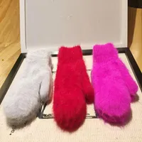 Five Fingers Gloves Ladies Cute Wool Female Winter Mittens Factory Outlet Fur Fingerless Women Girls