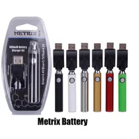 Metrix ön ısıtma pil blister 650 mAh Vertex ön ısıtma değişken voltaj VV USB şarj vape kalem kiti için 510 iplik arabaları kartuş DHLA16