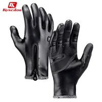 Kyncilor Winter Warm Leather Gloves Touchscreen Cycling Windproof Bike Men Women Wear-resistant Motorcycle