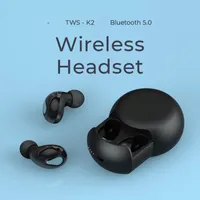 Più recenti TWS K2 Twins True Auricolari Bluetooth wireless V5.0 Auricolare stereo con presa di ricarica con microfono per iPhone 7 Smartphone Samsung