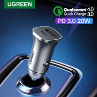 Ugreen PD 20W USBタイプCクイックチャージ4.0 3.0 iPhone 12 11 Samsung携帯電話車の充電器のためのQC速い充電