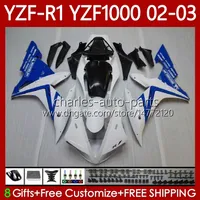 Corps de moto pour Yamaha YZF-R1 YZF-1000 YZF R 1 1000 CC 00-03 Bodywork 90NO.11 YZF R1 1000CC YZFR1 Blanc Blanc Blanc Manque 02 03 00 01 YZF1000 2002 2003 2003 Kit de carénage OEM 2001