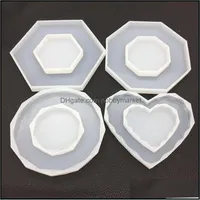 Molds Jewelry Tools & Equipment Octagon Heart Rhombus Sile Diy Resin Craft Mold Jewellery Making Epoxy Polymer Clay Mud Board Drop Delivery