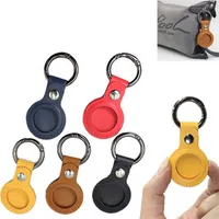 US-Lager Bunte Leder Keychain Party Favor Anti-Lost Airtag Protector Bag All Inclusive Keychain Locator Individuell verpackt Kleines Geschenk