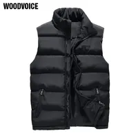남자 조끼 Woodvoice 브랜드 의류 조수 따뜻한 양복 조끼 남성 민소매 방수 코트 오버 코트 패션 겉옷 큰 크기