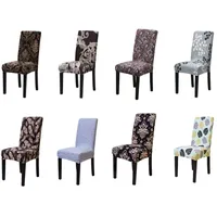 Cubiertas de silla de la silla de la impresión floral de la manifestación floral Cubierta de Spandex para el comedor de la boda Oficina Banquete de oficina HASESE DE CHAISE