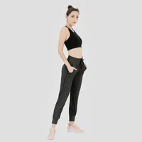 Womens Workout Yoga calças correndo corredor de suor com cordão de bolso relaxado fitness cônico corredores calças para lounge